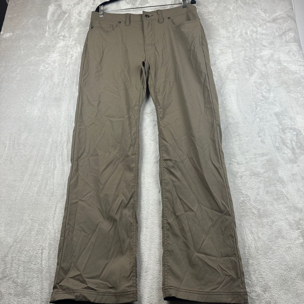 Prana Brion II Slim Fit Mens Pants Brown Mud 34W x 32L M4BN32312 Stretch Hiking